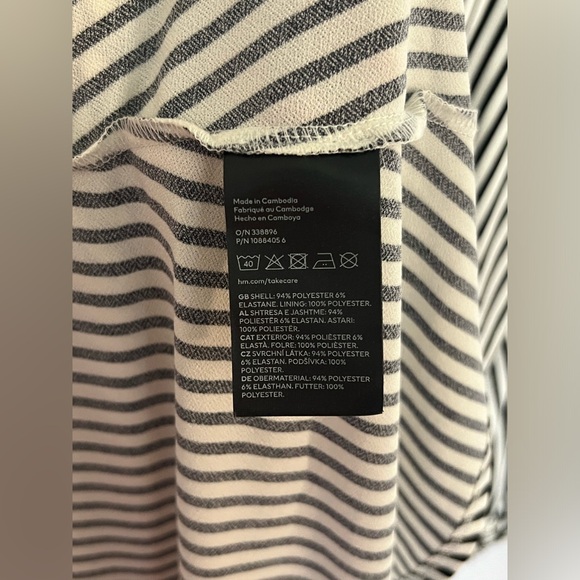 H&M striped midi wrap dress, with balloon sleeves, S - Picture 7 of 7